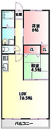 新森サニーガーデン 2LDKの間取図画像