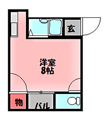 ニューハイツ桜 ワンルームの間取図画像