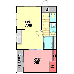 ホワイトプラザ 1LDKの間取図画像