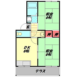 ハイツN 2DKの間取図画像