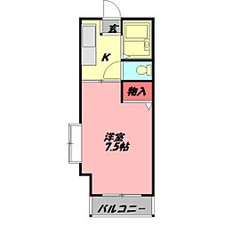Mプラザ竜田通 1Kの間取図画像