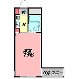 ビアリッツ守口 1Kの間取図画像