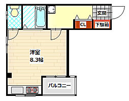 ビューロイヤル ワンルームの間取図画像