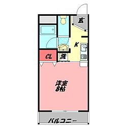 ロイヤルコンフォート 1Kの間取図画像