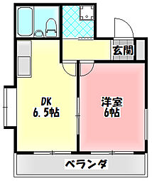 ヨルム日吉町 1DKの間取図画像