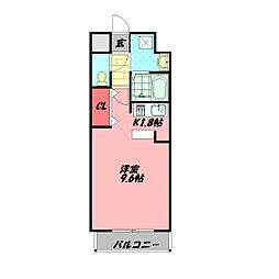 フナーセル 1Kの間取図画像