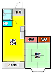大久保大喜マンション 1LDKの間取図画像