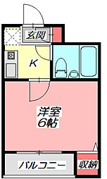 サードニックス 1Kの間取図画像