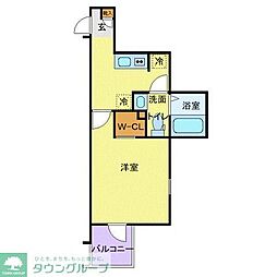 ラフィーナー松戸 3階1Kの間取り