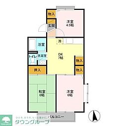 ドリームハイツ　Ａ 1階3DKの間取り