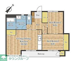 PLENDY松戸新田 1階2LDKの間取り