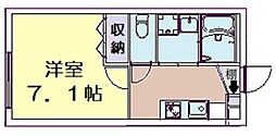 ベイシティ 2階1Kの間取り