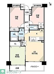 ロイヤルステージ松戸六実 5階3LDKの間取り
