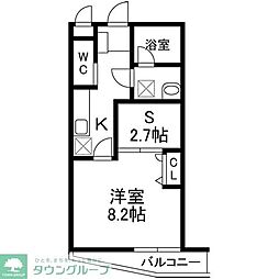 ＶＩＶＡＣＥ　VI 3階1SKの間取り