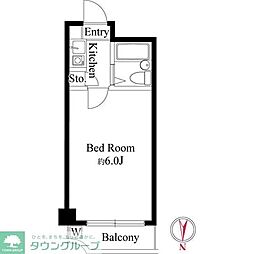 エクセル8ｔｈ 4階1Kの間取り