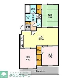 ヴェラクレスト　壱番館 2階3LDKの間取り