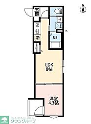 robot home 千住大橋 1階1LDKの間取り