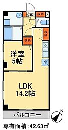 ザ・エトワール東松戸 3階1LDKの間取り