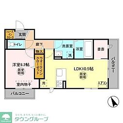 ステーションヒルズ本八幡 2階1LDKの間取り
