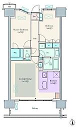 東武野田線 塚田駅 徒歩3分の賃貸マンション 7階2LDKの間取り