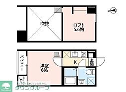 リヴェールウルス金町 1Kの間取図画像