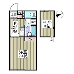 メインシティガーデンメヌエット 1Kの間取図画像