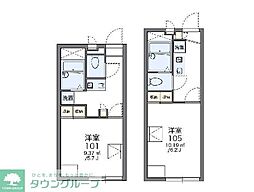 レオパレスワールド山中 1Kの間取図画像