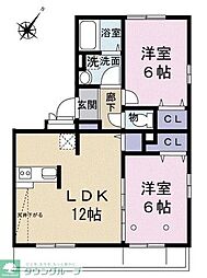 シャルマン・T 2LDKの間取図画像