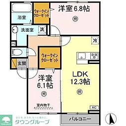 インペリアルおおたかの森 2LDKの間取図画像