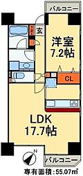 ロイトン松戸 1LDKの間取図画像