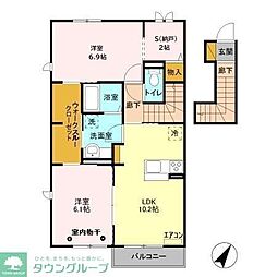 サンライズガーデン 2SLDKの間取図画像