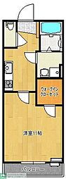 エストIJIZUMI 1Kの間取図画像