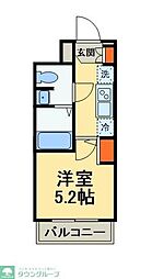 GENOVIA天王台 1Kの間取図画像