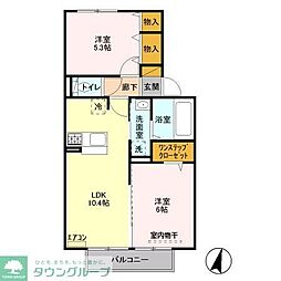 エトワール松戸A 2LDKの間取図画像