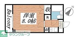 リッツハウス 1Kの間取図画像