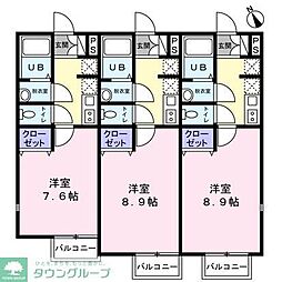 イリス 1Kの間取図画像