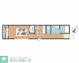 フラット南流山 1Kの間取図画像