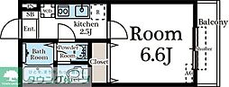 アトランティス 1Kの間取図画像