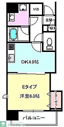 シーサウンド 1DKの間取図画像