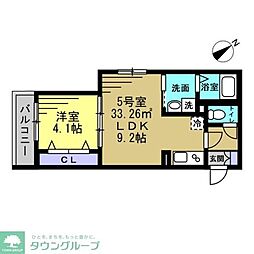 HD南柏 1LDKの間取図画像