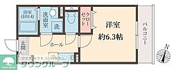 メグリオ柏の葉 1Kの間取図画像