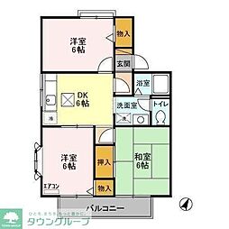 吉野ハイツ1 3DKの間取図画像