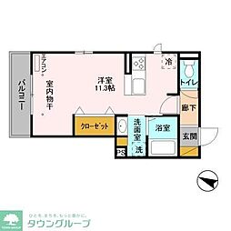 フェリーチェおおたかの森 ワンルームの間取図画像