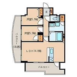BrilliantViewCentralPark 2LDKの間取図画像