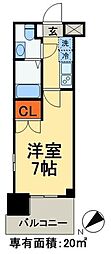 パークキューブ北松戸 1Kの間取図画像