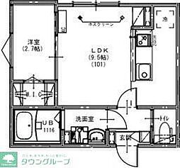 ロイヤルハイツみのり台 1LDKの間取図画像