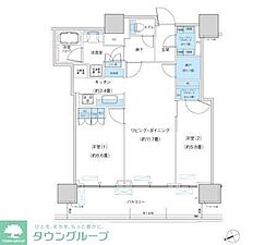 パークシティ柏の葉キャンパスザ・ゲートタワーウエスト 2LDKの間取図画像