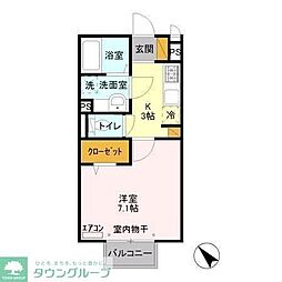 メゾン・ド・オール 1Kの間取図画像