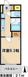 M-FLAT420 1Kの間取図画像
