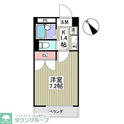 パティオ 1Kの間取図画像